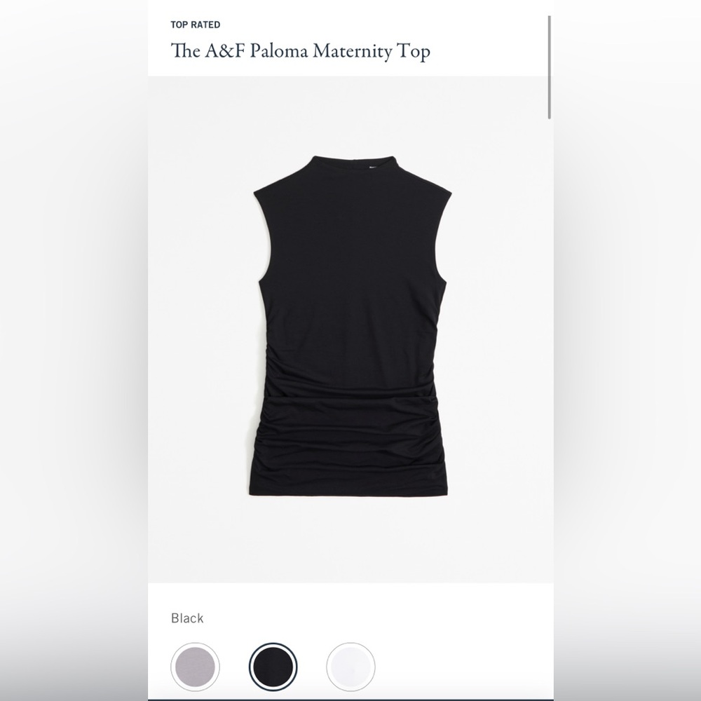 Abercrombie & Fitch Black Sleeveless Maternity Top